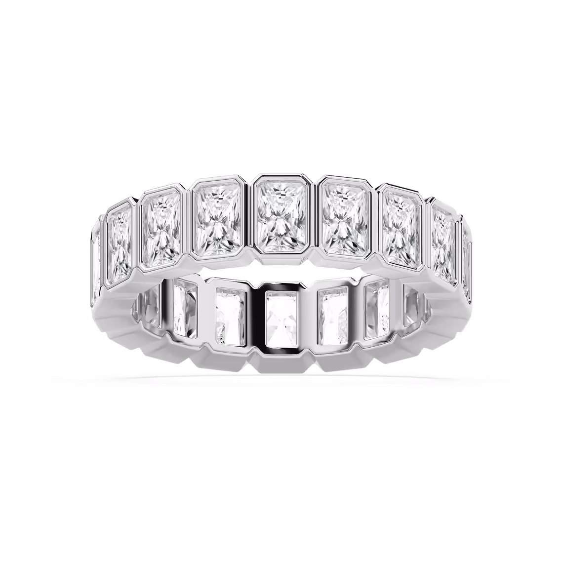 Bezel Set Radiant Eternity Band